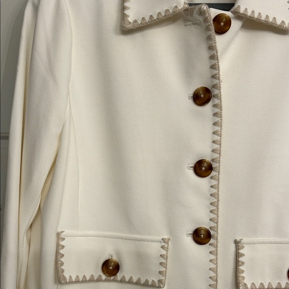 Chico's Knit Shacket Ecru - Picture 5 of 6